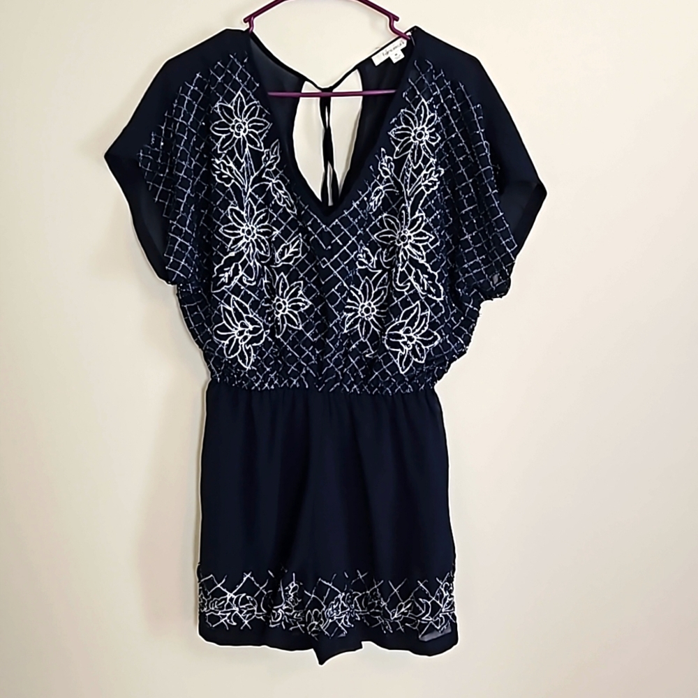 Francesca's romper with beaded stitching